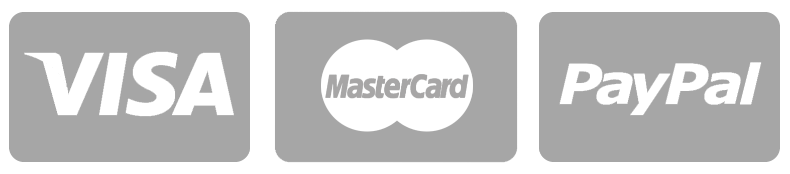 Bezahlen Sie mit Visa, MasterCard, PayPal