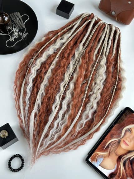 Curly Dreads – Orange White