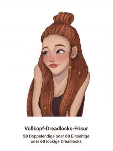 Vollkopf-Dreadlocks-Frisur