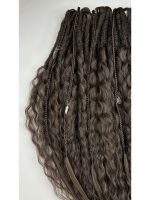 Dunkelbraune lockige Dreadlocks 08