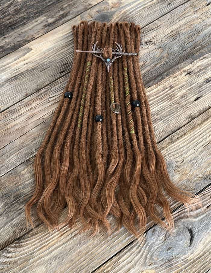 Ginger red human hair dreadlocks front view – DaddyDread