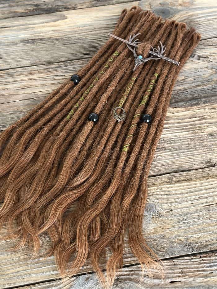 Handmade ginger red dreads close-up texture – DaddyDread