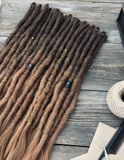 Side view of ombre dreadlocks handmade from human hair DaddyDread
