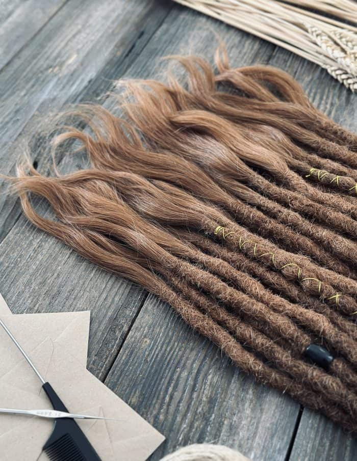 Dark brown to copper dreadlocks handmade crochet DaddyDread