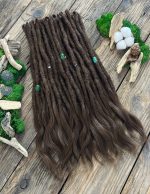 Natural Human Hair Extension Dreadlocks in Rich Brown Shades