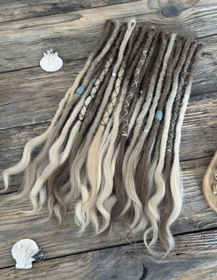 Driftwood blonde human hair dreadlocks front view – DaddyDread