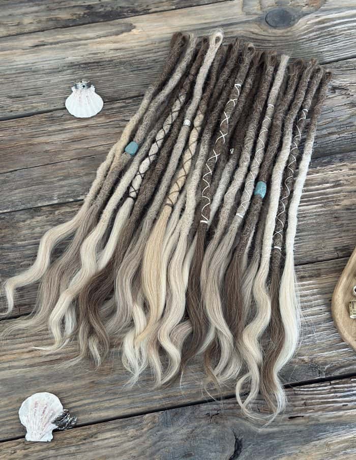 Driftwood blonde human hair dreadlocks front view – DaddyDread