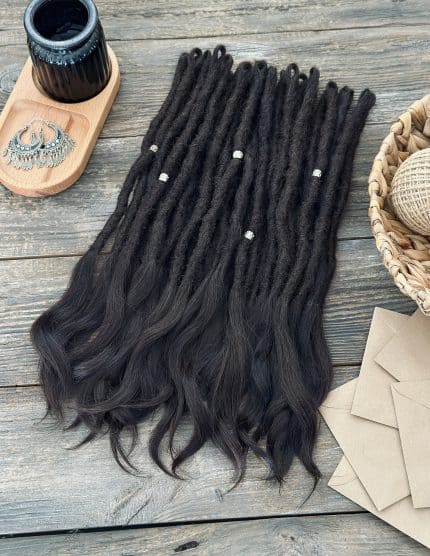 Natural Human Hair Dreadlocks – Natural Black with a Soft Brown Hue