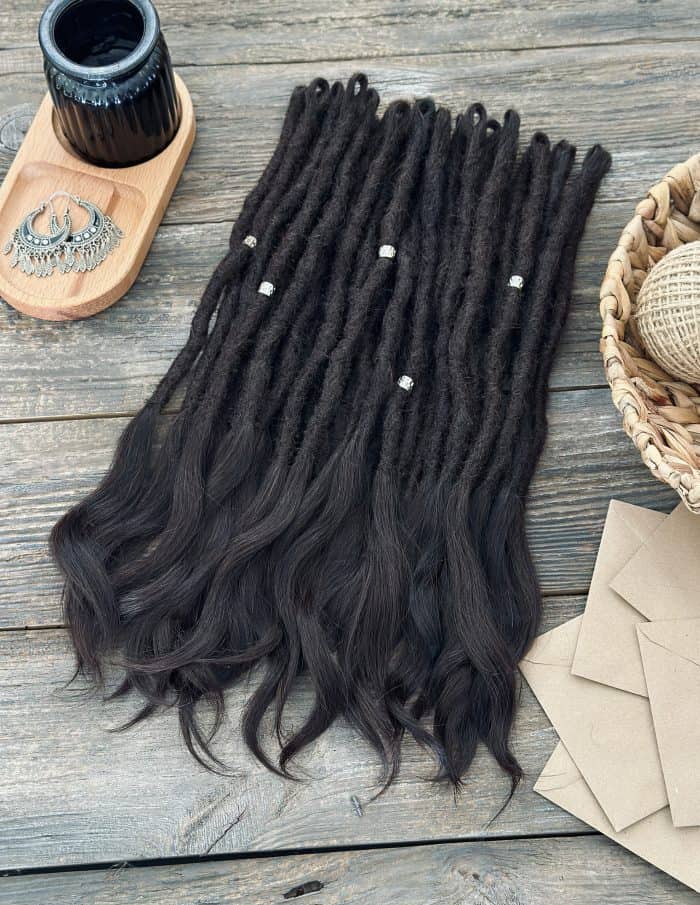 Natural Human Hair Dreadlocks – Natural Black with a Soft Brown Hue