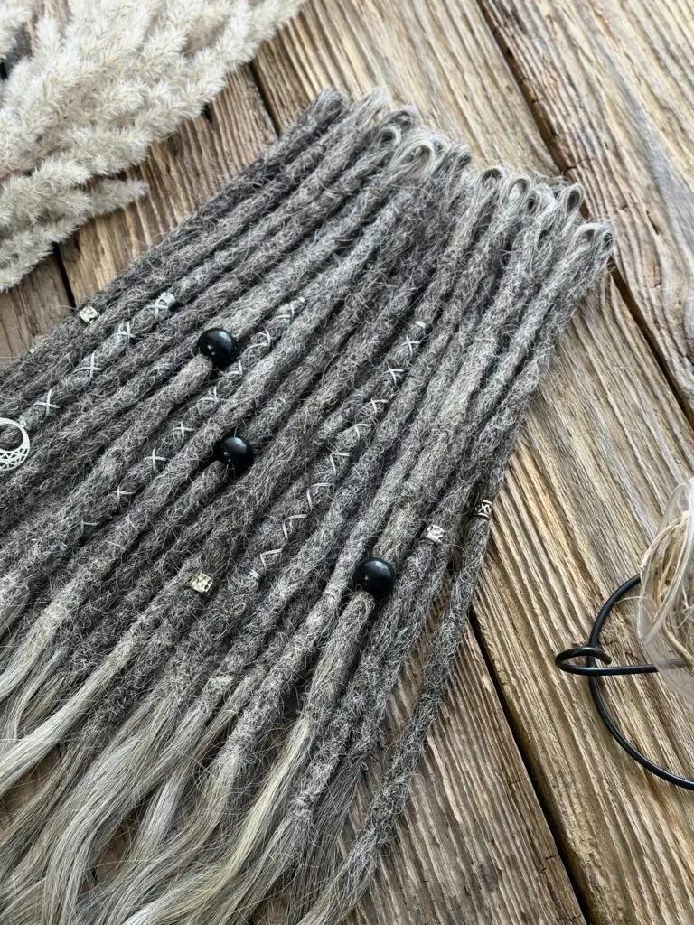 Silver Grey Human Hair Dreadlock Extensions