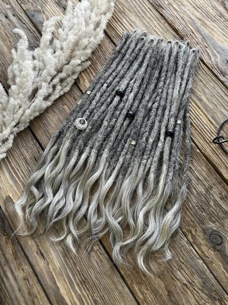 Silver Grey Human Hair Dreadlock Extensions