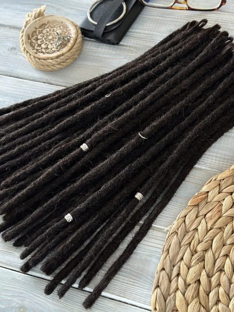 Classic Black Human Hair Dread Extensions with Blunt Ends