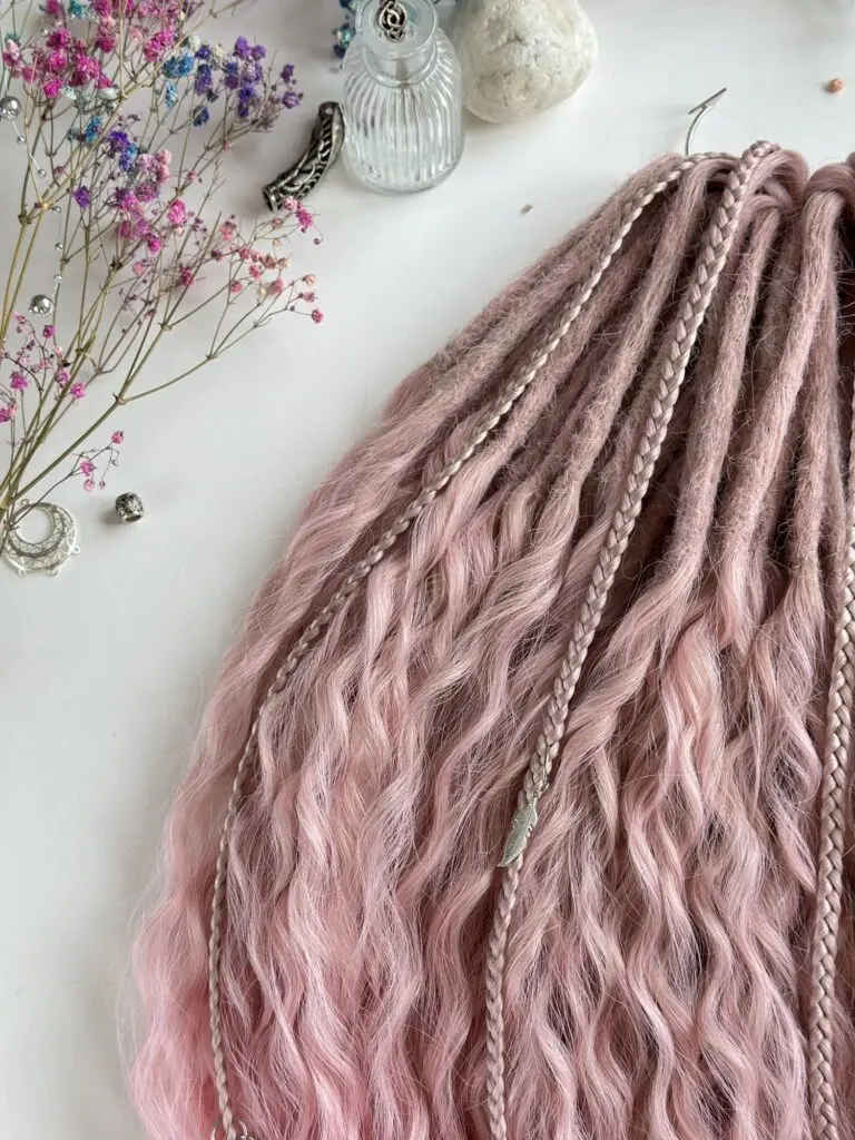 Curly Dreads – Creamy Pink Ombre