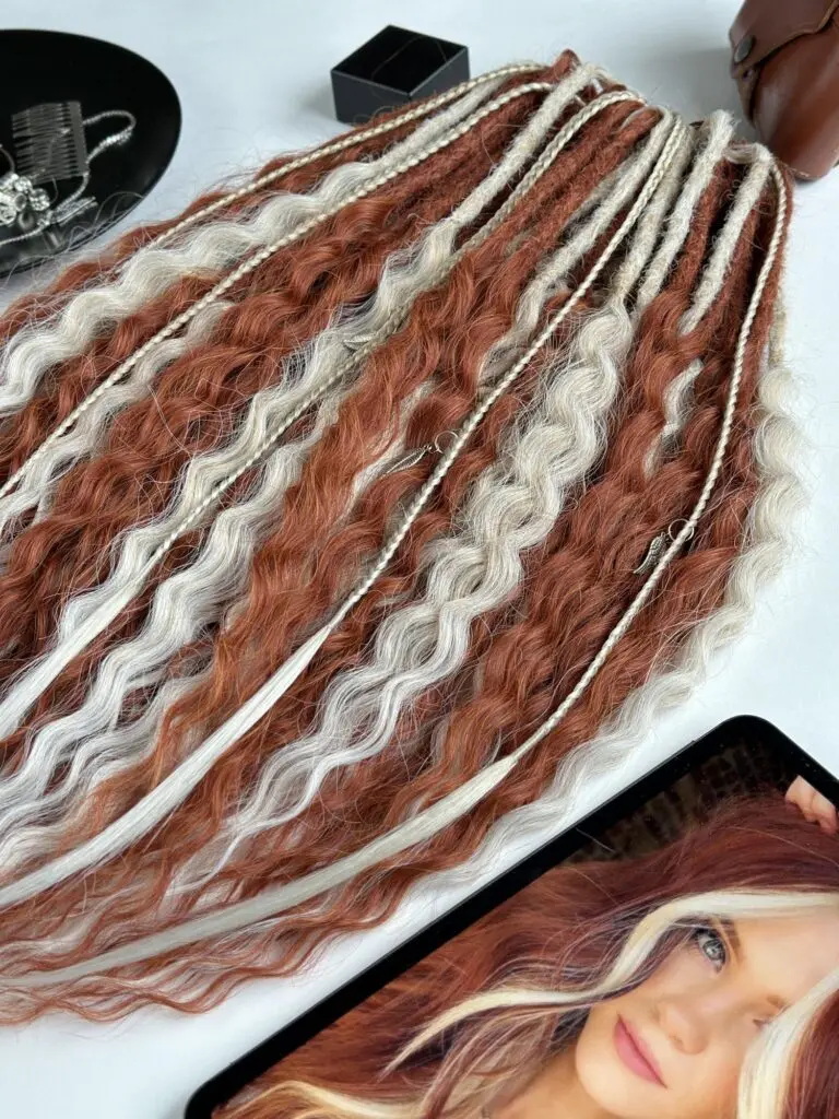 Curly Dreads – Ginger Red with Cream