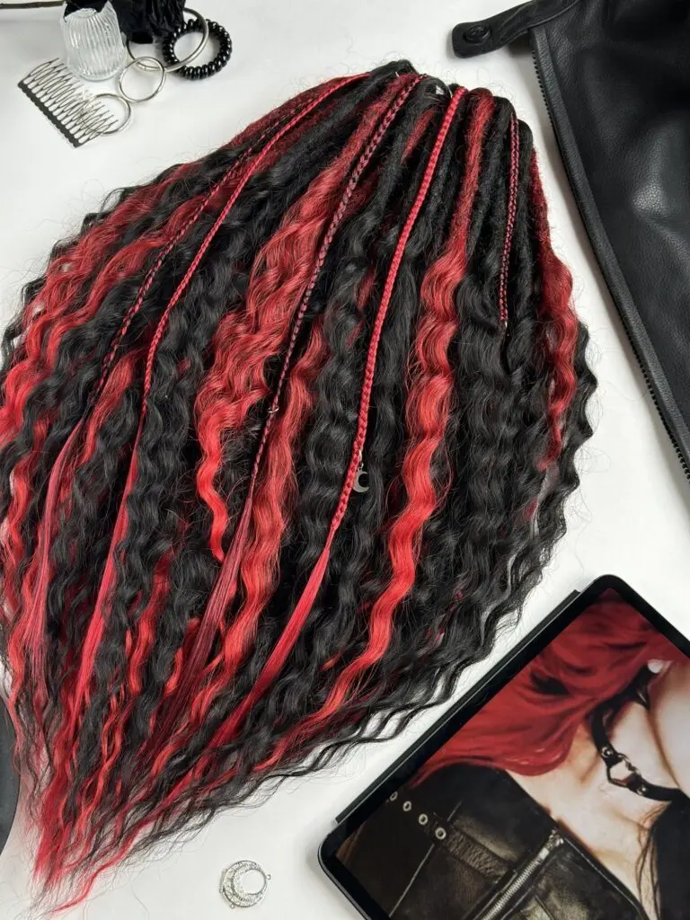 Curly Dreads – Red Black