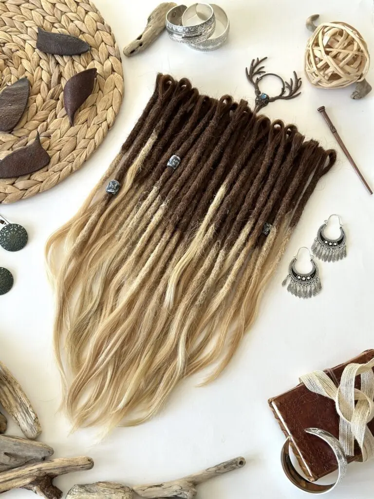 Brown to Blonde Ombre Human Hair Dread Extensions