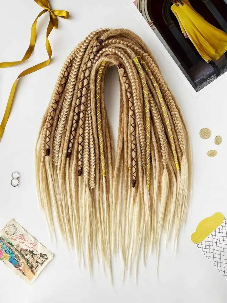 Wheatfield Honey Blonde Synthetic Dreads, Crochet Dread Extensions