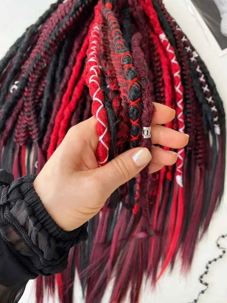 Bloodmoon Black Red Textured Dread Extensions