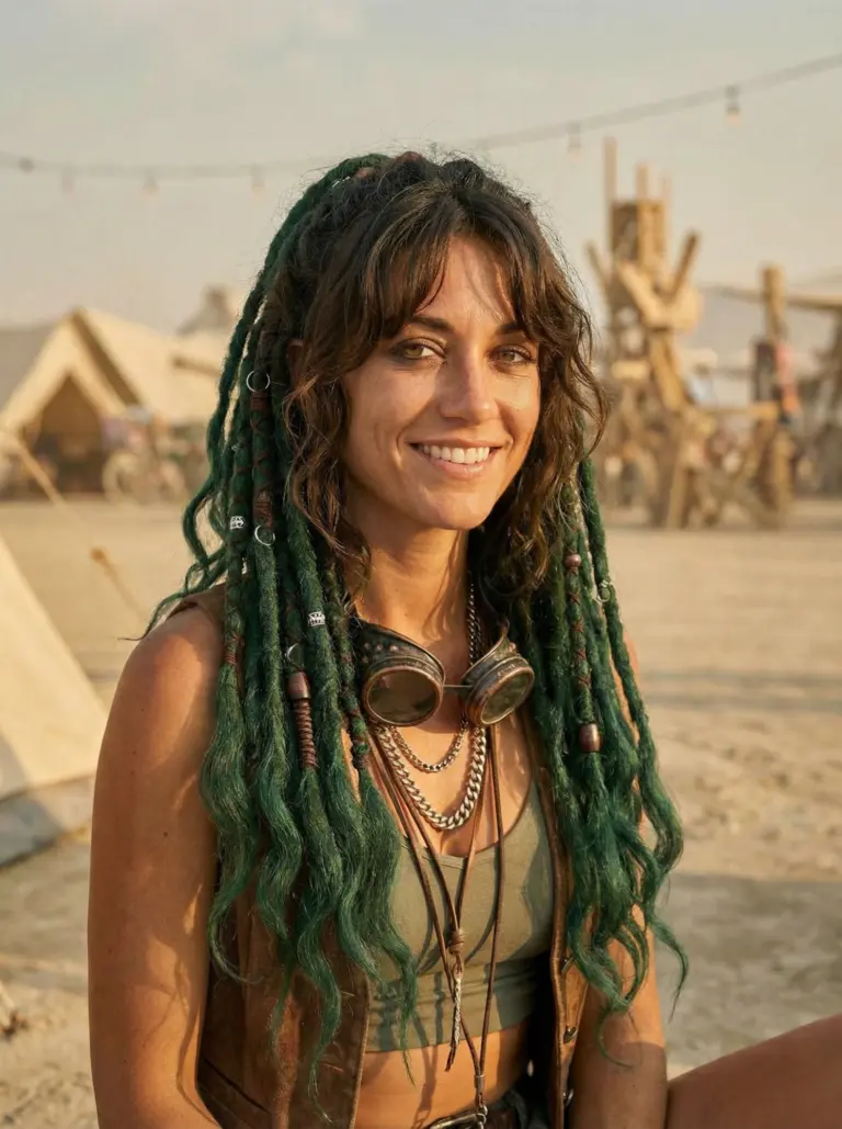 Forest Green Human Hair Dread Extensions