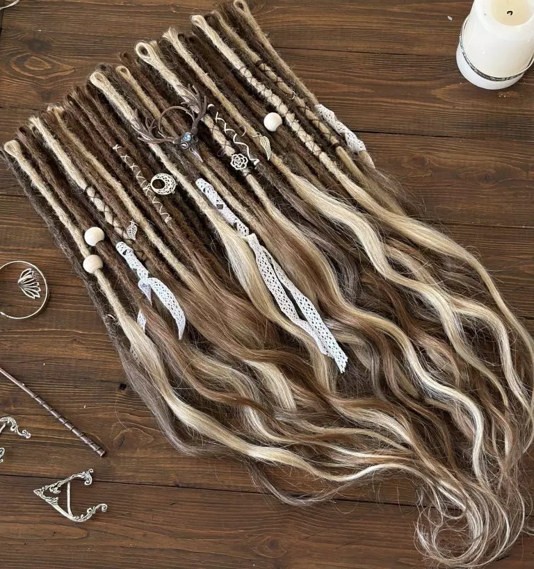 Blonde Brown Boho Curly Dread Extensions