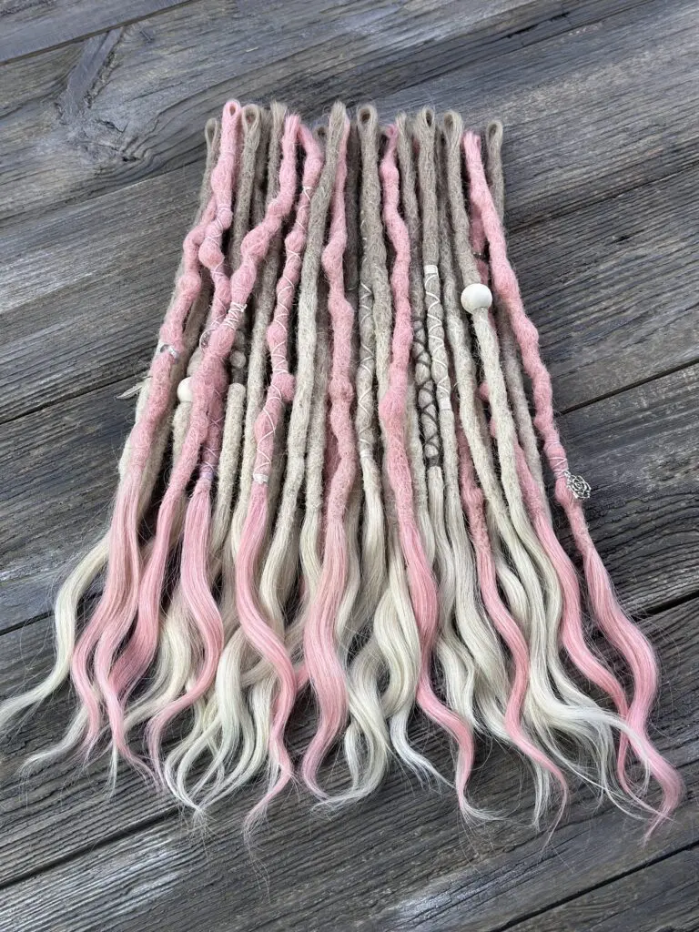 Blonde & Pink Human Hair Dreadlock Extensions