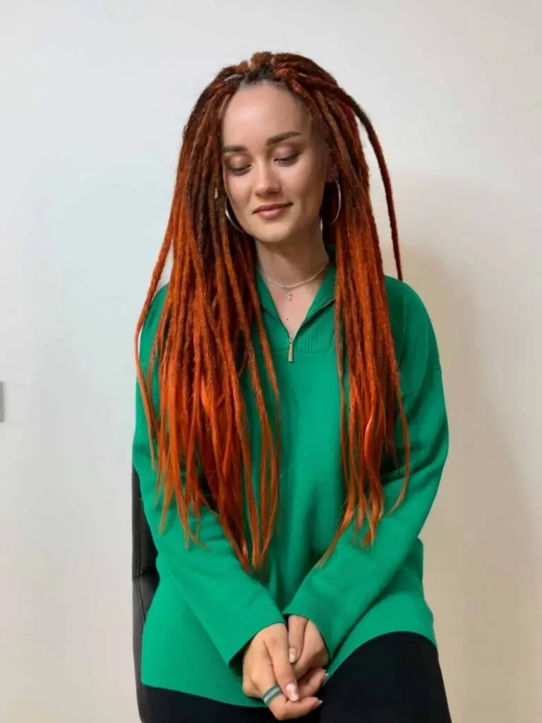Dark Brown Copper Ombre Synthetic Dreads, Crochet Dread Extensions
