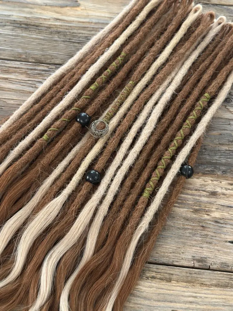 Ginger Copper & Blonde Mix Human Hair Dread Extensions