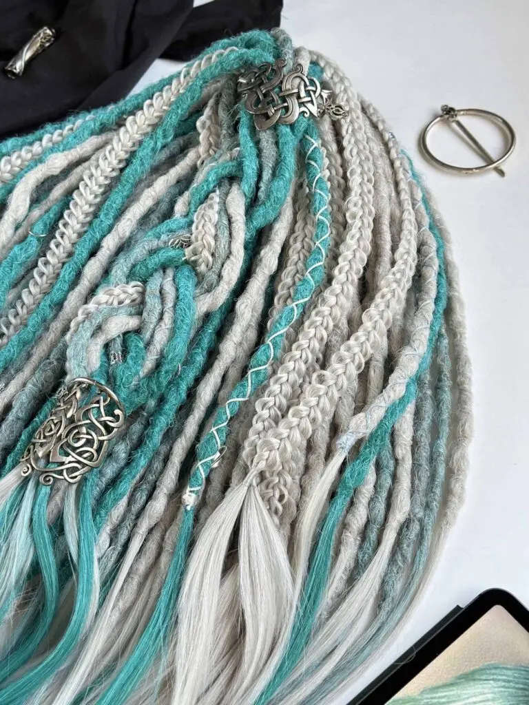 Mermaid Ash Emerald Textured Dread Extensions