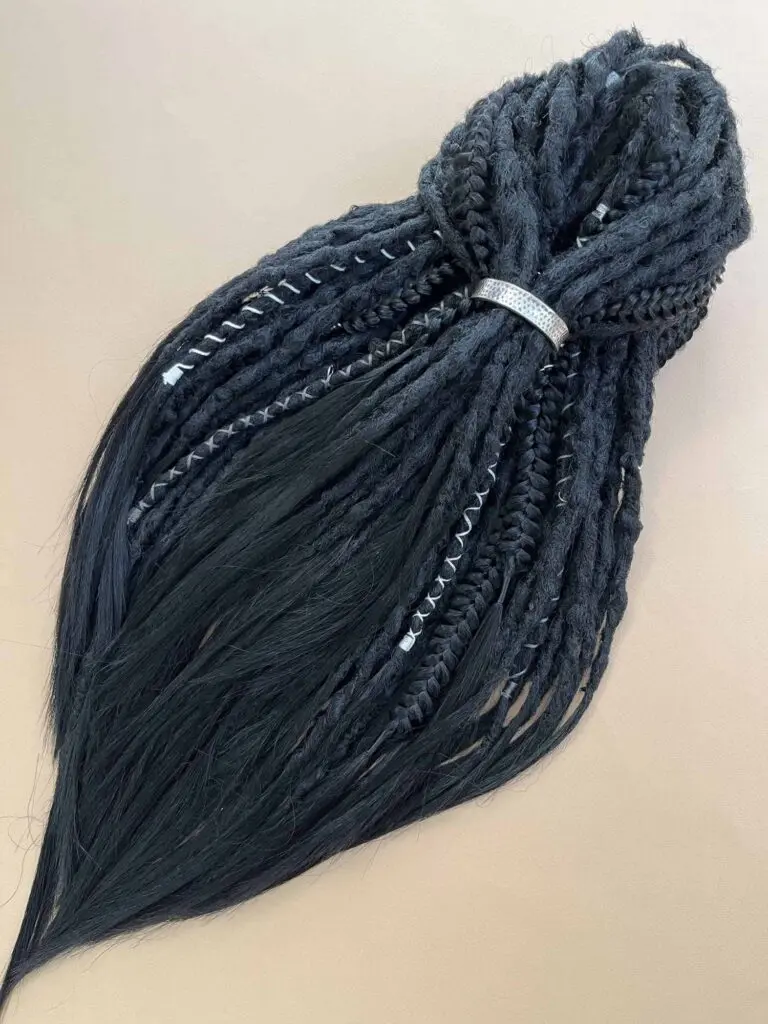 Raven Black Textured Dread Extensions