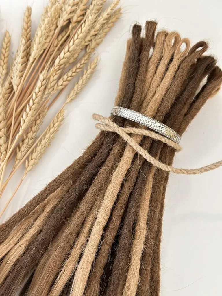 Brown & Sandy Blonde Mix Human Hair Dread Extensions