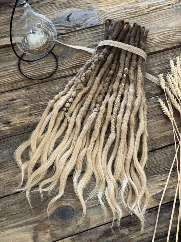 Textured Brown to Blonde Ombré Human Hair Dread Extensions