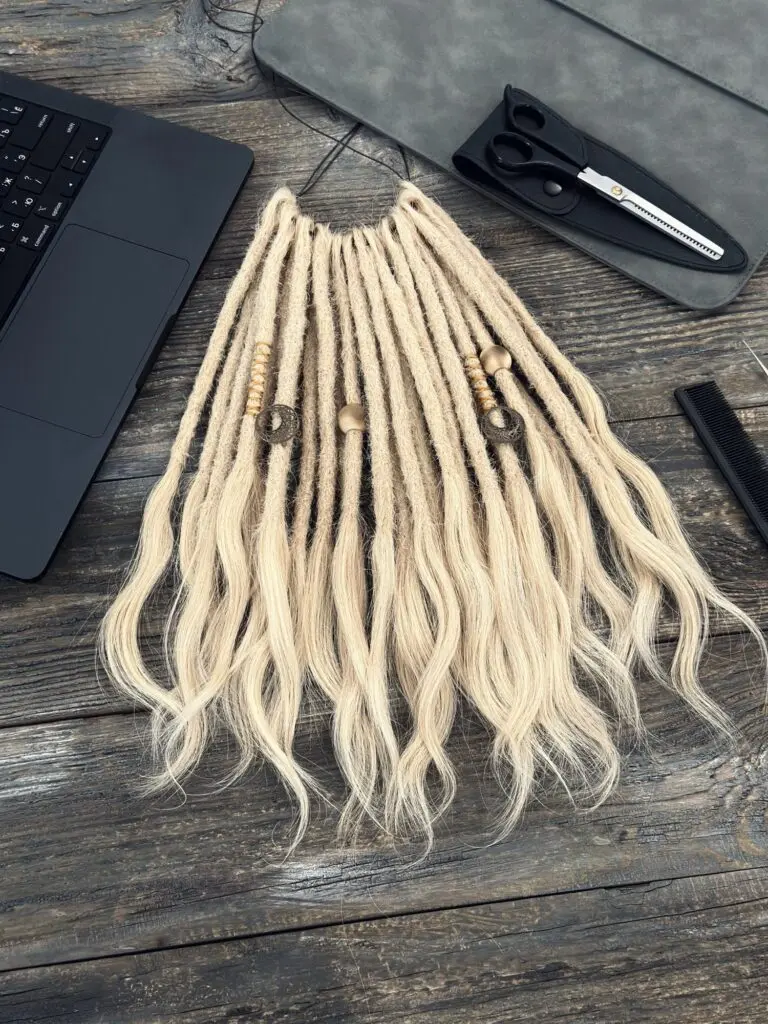 Platinum Blonde Human Hair Dread Extensions