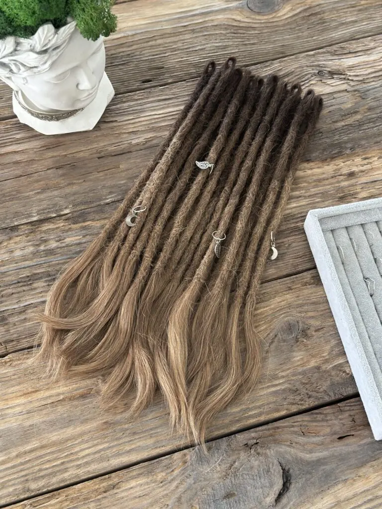 Brown Ombré Human Hair Dread Extensions