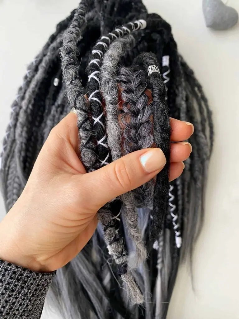 Black Grey Ombre Textured Dread Extensions