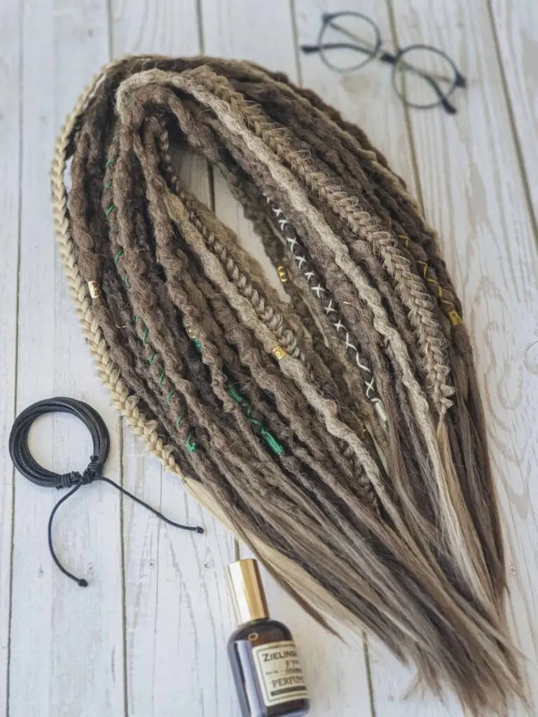 Brown Wheat Boho Textured Dread Extensions
