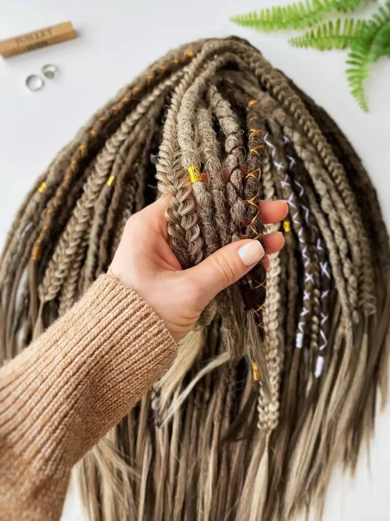 Brown Wheat Boho Textured Dread Extensions