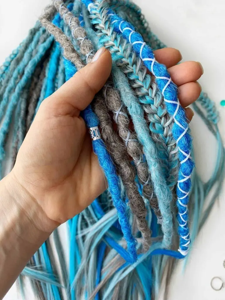 Coastal Blue Ash 5-Tone Textured Dread Extensions