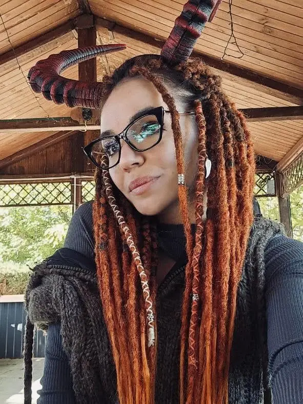 Ginger Copper Ombre Fox Textured Dread Extensions