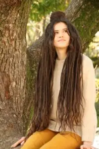 138 Thin Natural Dreadlocks Extended to 85 cm — 5-Day Full Install