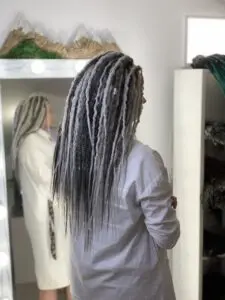 Custom Graphite Cool Grey Textured Dreadlocks — 50 DE at 50 cm