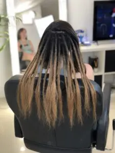 Natural Dreadlock Extensions at the Back of the Head — Studio Install